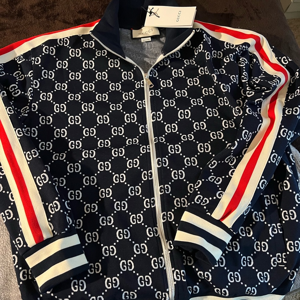 Gucci BNWTS BLUE JACQUARD TRACKSUIT